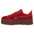 Puma Mayze Velvet Logo Platform Womens Red Sneakers Casual Shoes 384223-01