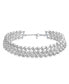 ფოტო #1 პროდუქტის Hand Knotted 3 Row White Simulated Pearl Strand Collar Necklace For Women Prom