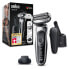 Фото #1 товара Электрическая бритва Braun Series 7 Men's Electric Shaver & Trimmer with Cleaning Station, 360° Flex, Wet & Dry, Rechargeable & Wireless, 71-S7200cc, Silver