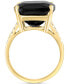 ფოტო #4 პროდუქტის EFFY® Onyx & Diamond (1/5 ct. t.w.) Statement Ring in 14k Gold