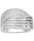ფოტო #1 პროდუქტის Diamond Multirow Crossover Ring (3/4 ct. t.w.) in Sterling Silver