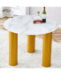 Фото #1 товара 40" Round White Dining Table, Golden Legs