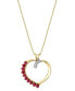 ფოტო #1 პროდუქტის Ruby (1/2 ct. t.w.) & Diamond Accent 18" Heart Pendant Necklace in 10k Gold (Also in Tanzanite)