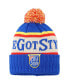 Фото #1 товара Men's Royal Distressed Old Style Pillow Line Cuffed Knit Hat with Pom