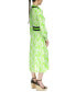 Women's Palm Printed Belted Midi Dress