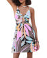 Women's Tropical Sweetheart Twist & Keyhole Mini Beach Dress