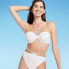 Women's Lightly Lined Pique Textured Embellished Halter Bikini Top - Shade &