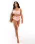 Фото #4 товара ASOS DESIGN Curve Mia crop bikini top in pink & orange stripe