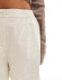 ASOS DESIGN Curve boxer short with linen in neutral