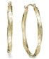 ფოტო #1 პროდუქტის Textured Twisted Hoop Earrings in 10k Gold