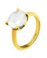 Gold-plated ring with white agate Multiples BJ06A321