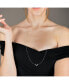 ფოტო #3 პროდუქტის Midnight Crescent Layered Design Sterling Silver Diamond Women Necklace