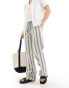 COLLUSION beach linen trouser in ecru stripe