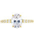 Cubic Zirconia Oval Ring in 14k Gold-Plated Sterling Silver