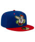 Фото #2 товара Men's Blue Akron RubberDucks Theme Night Akron White French 59FIFTY Fitted Hat