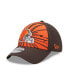 Фото #1 товара Men's Orange, Brown Cleveland Browns Shattered 39THIRTY Flex Hat