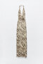 Фото #12 товара Платье из полупрозрачной ткани с принтом с горловиной халтер ZARA