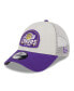 Men's Khaki/Purple Los Angeles Lakers Throwback Patch Trucker 9Forty Adjustable Hat