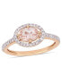 ფოტო #1 პროდუქტის Morganite (3/4 ct.t.w.) and Diamond (1/4 ct.t.w.) Halo Ring in 14k Rose Gold