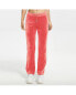 Фото #1 товара Брюки Juicy Couture Velour Pant W/ Crown Hotfix solid Rib Waist - Женская одежда