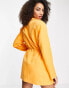 Фото #6 товара Kyo The Brand blazer dress with draw cord waist detail in orange