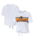 Фото #1 товара Women's White Tennessee Volunteers Striped Front Knot Cropped T-shirt