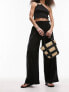 Topshop co-ord casual textured beach trouser in black