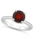 ფოტო #1 პროდუქტის Women's Garnet (2-1/2 ct.t.w.) and Diamond Accent Ring in Sterling Silver