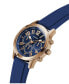 Men's Analog Blue Silicone Watch 44mm