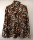 Фото #1 товара Jones New York Shirt Women’s Turtleneck Animal Print Leopard Top Size Large New