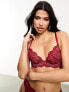 ASOS DESIGN Sienna lace underwired plunge bra in red