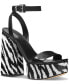 Фото #1 товара Women's Ashton Zebra Sequin High Heel Platform Sandals
