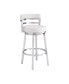 Фото #2 товара Madrid 26" Counter Height Swivel Gray Artificial leather and Brushed Stainless Steel Bar Stool