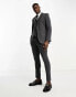 Фото #4 товара ASOS DESIGN super skinny wool mix suit jacket in herringbone in charcoal