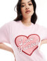 Фото #2 товара In The Style Plus Love Yourself slogan t-shirt in pink