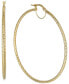 ფოტო #3 პროდუქტის Textured Large Hoop Earrings in 10k Gold