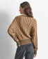 ფოტო #2 პროდუქტის Women's Striped Dropped-Sleeve Crewneck Sweater