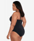 Фото #3 товара Plus Size Tummy-Control High-Neck One-Piece Swimsuit