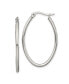 ფოტო #1 პროდუქტის Stainless Steel Polished Oval Hoop Earrings