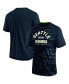 Фото #2 товара Men's College Navy, Neon Green Seattle Seahawks Hail Mary Raglan T-shirt