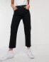 Levi's 501 high rise straight leg crop jeans in black