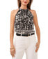 Women's Printed Ruched-Neck Halter Top