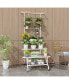 4-Tier Hanging Plant Stand Ladder Plant Shelf with Hanging Bar & Trellis