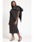 ფოტო #3 პროდუქტის Plus Size One Shoulder Bow Column Dress