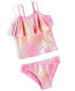 ფოტო #1 პროდუქტის Big Girls 2-Pc, Metallic Scales-Print Flounce Tankini Swimsuit