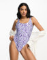 Фото #1 товара ASOS DESIGN Fuller Bust scoop neck swimsuit in abstract print