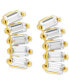 ფოტო #1 პროდუქტის 14k Gold-Plated Baguette Crystal Climber Earrings