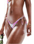 Фото #1 товара Bright Swimwear maria citrus floral tie side bikini bottom in pink