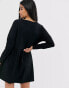 ASOS DESIGN petite smock dress in black