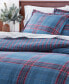Фото #2 товара Navy Plaid Flannel Cotton Duvet Cover, King, Created for Macy's